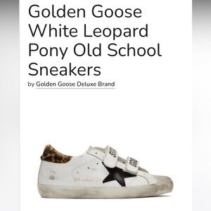 Golden Goose White Leopard Pony Old School Sneakers